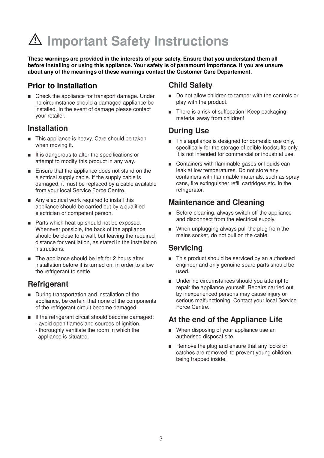 Zanussi ZI 7165, ZDC 57 L manual Important Safety Instructions 