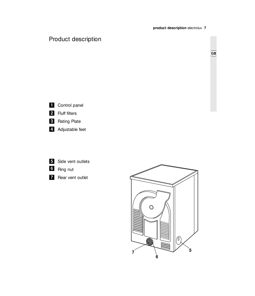 Zanussi ZDE 57140W user manual Product description 