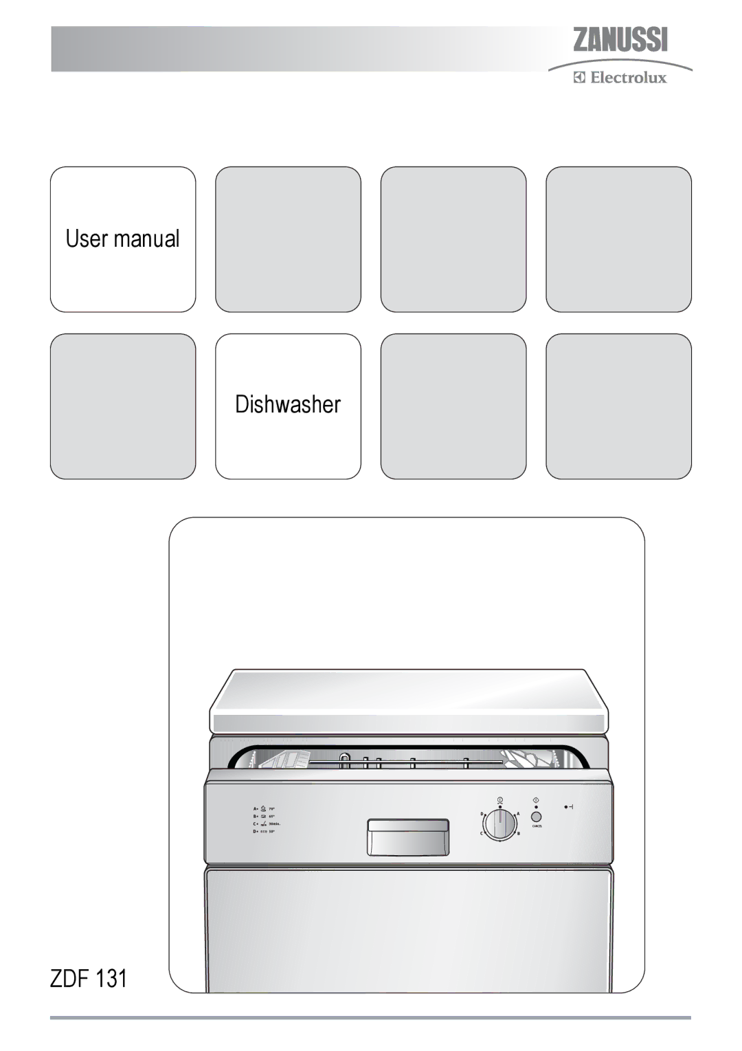 Zanussi ZDF 131 manual Dishwasher ZDF 