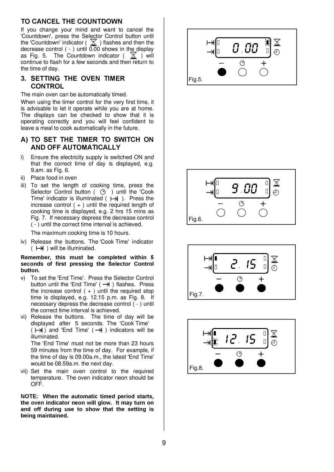 Zanussi ZDF 290 manual To Cancel the Countdown, Setting the Oven Timer Control 