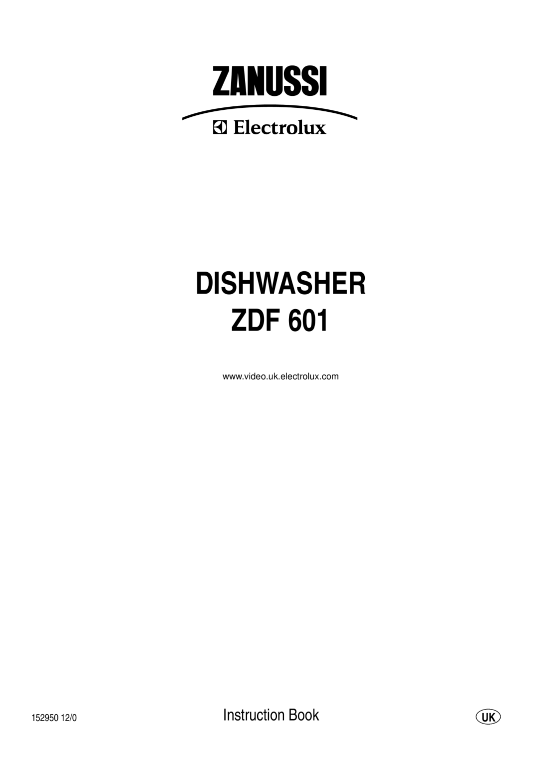 Zanussi ZDF 601 manual Dishwasher 