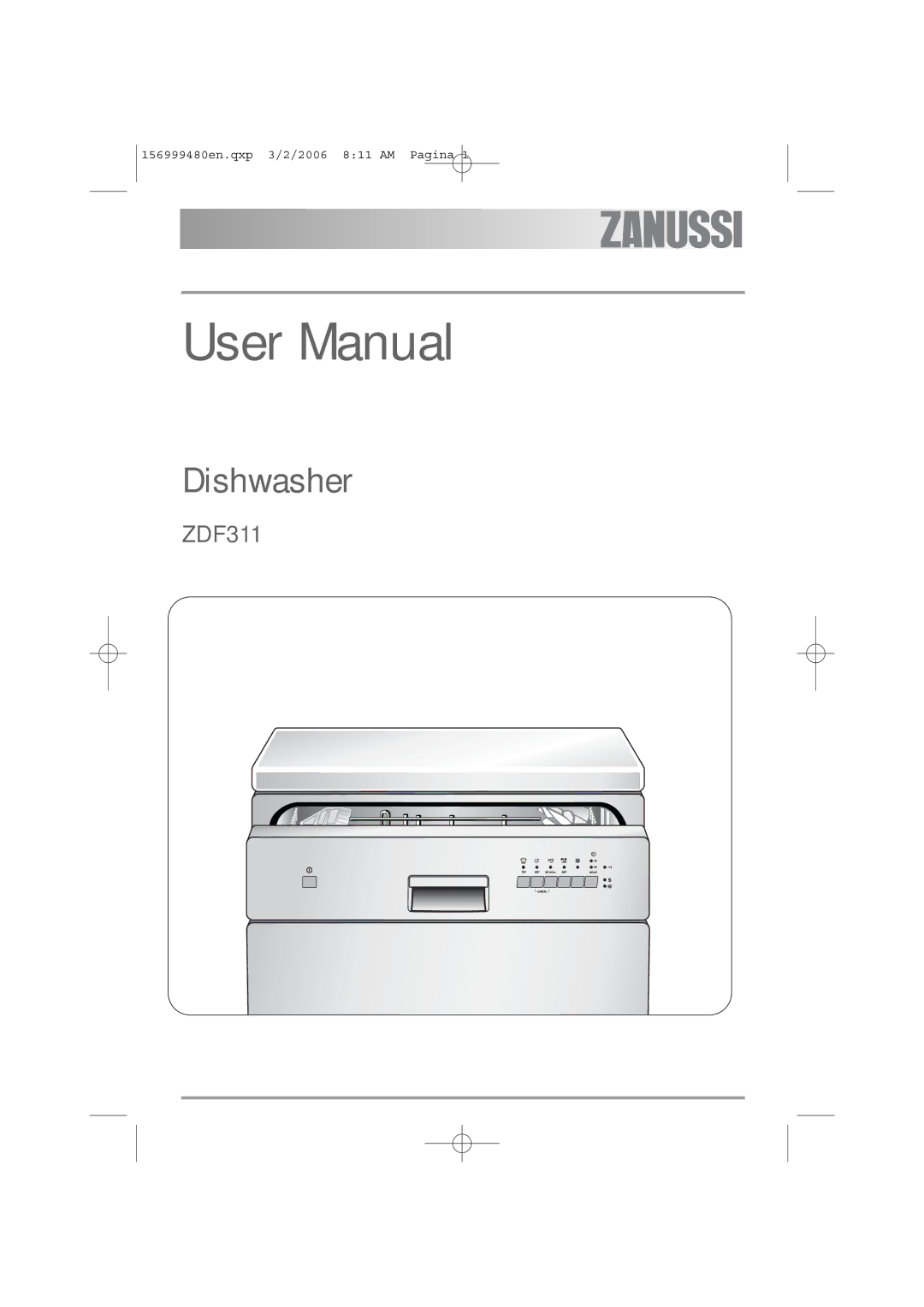 Zanussi ZDF311 user manual Dishwasher 