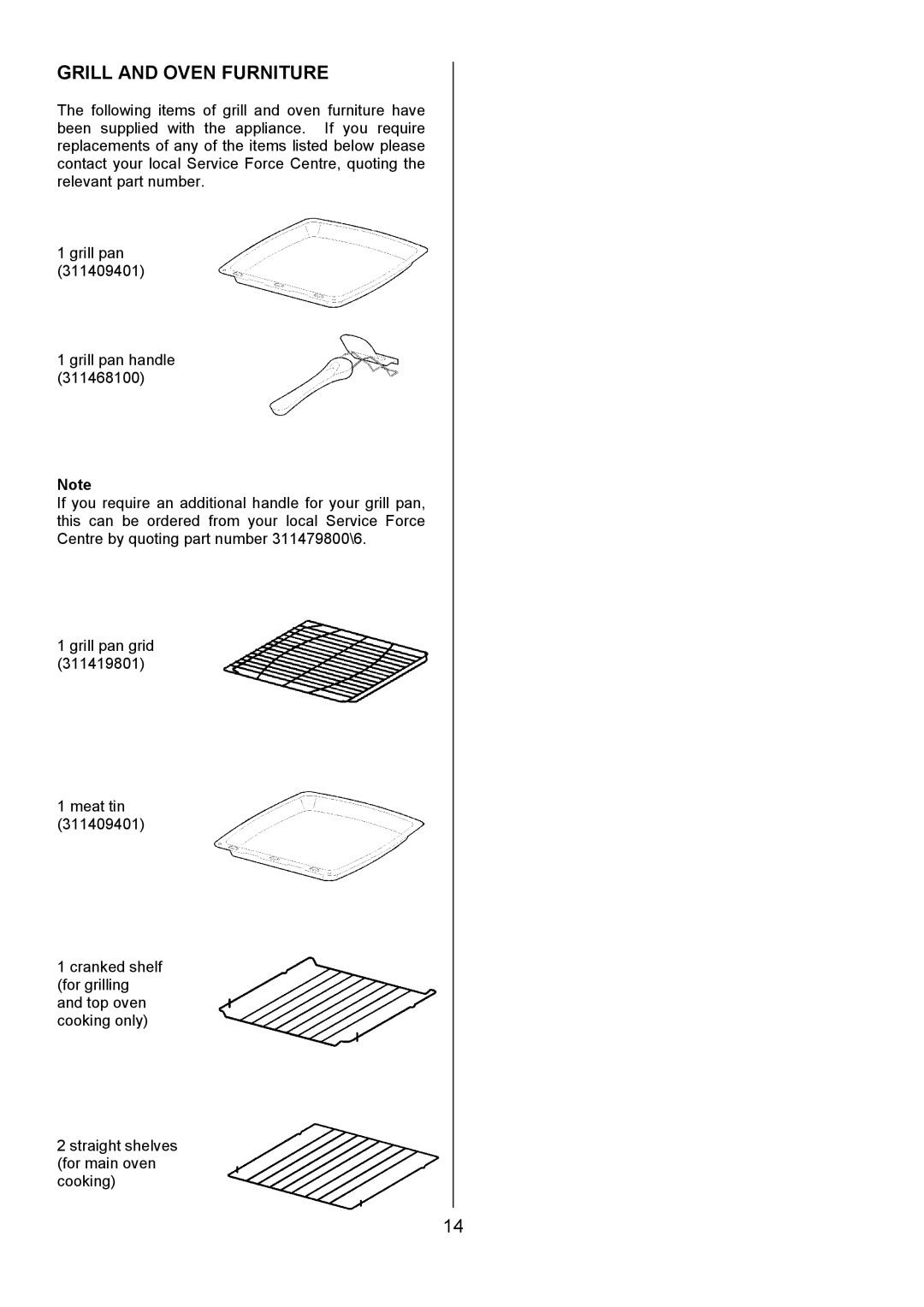 Zanussi ZDF490 manual Grill and Oven Furniture 