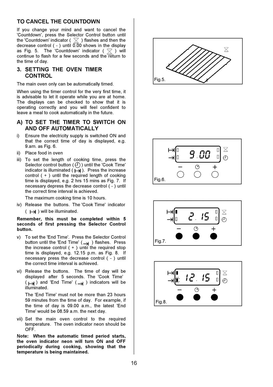 Zanussi ZDF490 manual To Cancel the Countdown, Setting the Oven Timer Control 