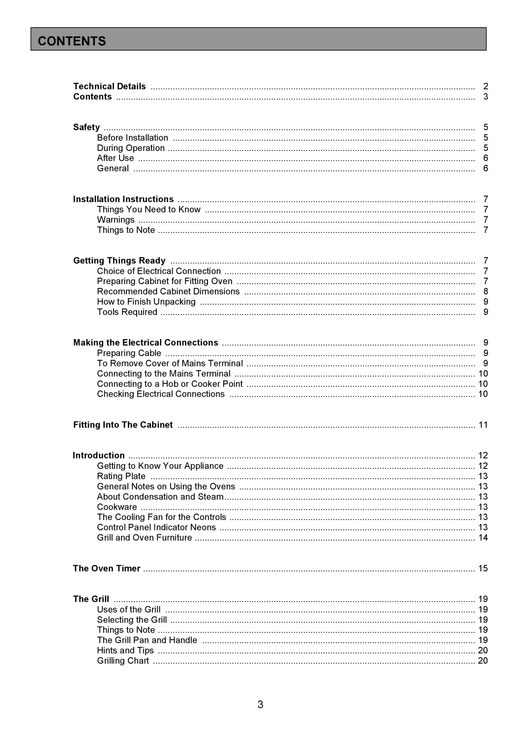 Zanussi ZDF490 manual Contents 