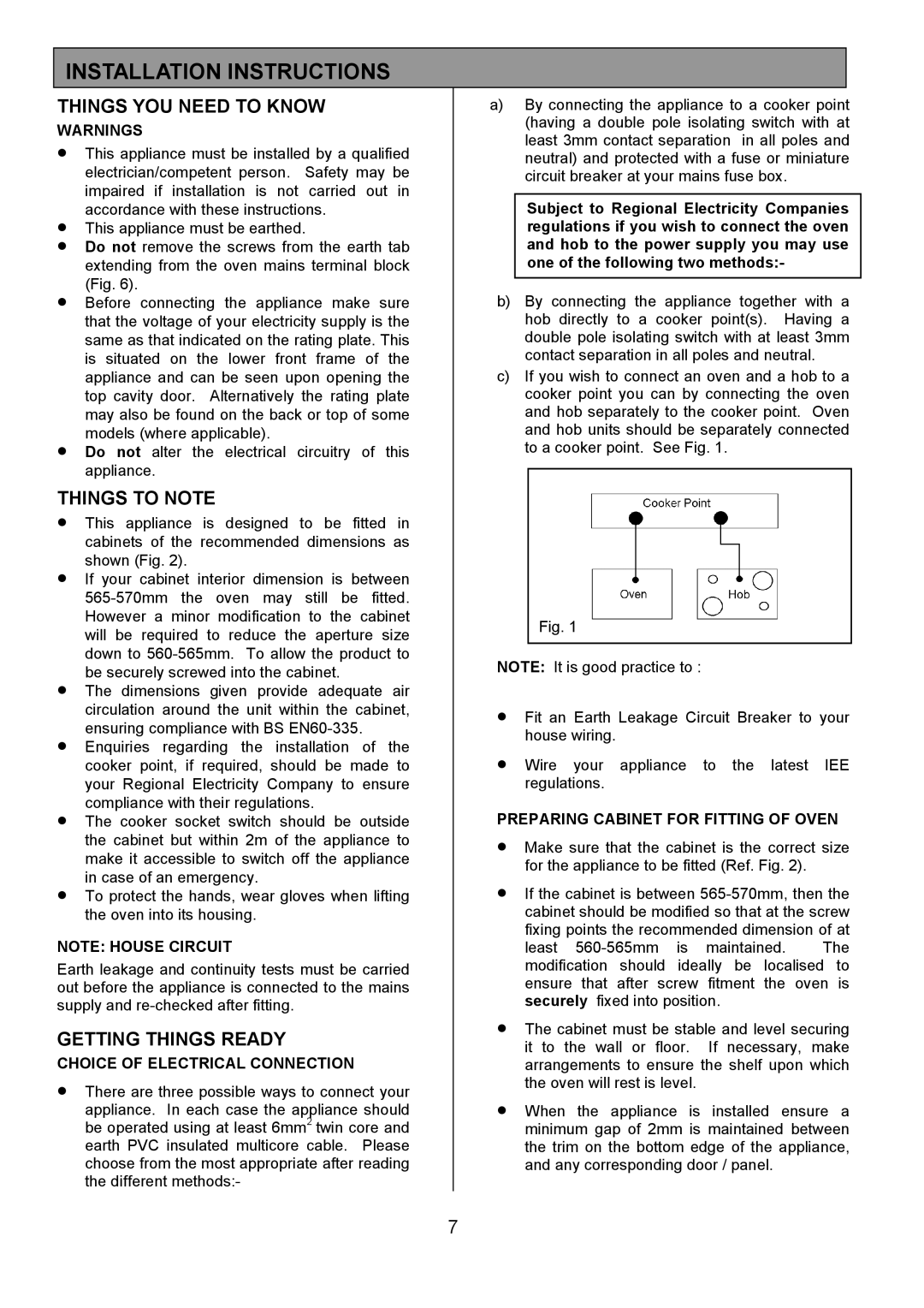 Zanussi ZDF490 manual Installation Instructions, Things YOU Need to Know, Things to Note, Getting Things Ready 