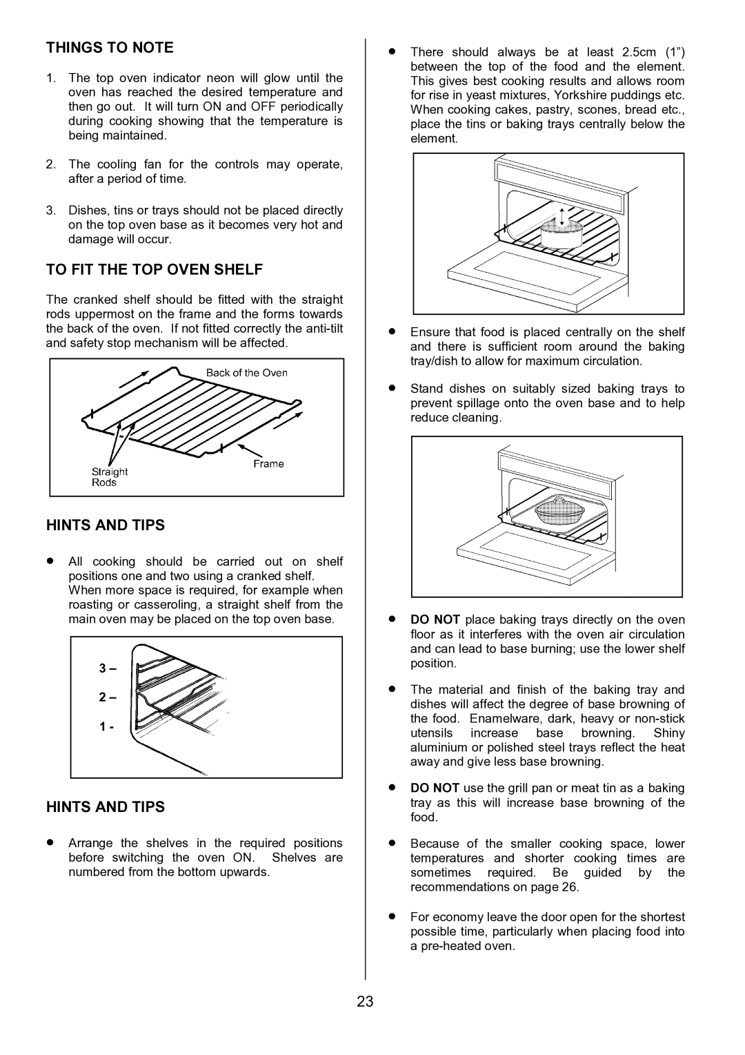 Zanussi ZDF867 manual Things to Note, To FIT the TOP Oven Shelf 