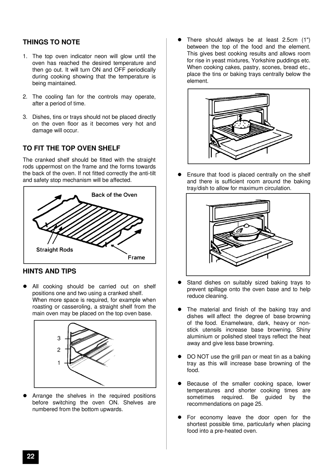 Zanussi ZDF867X manual To FIT the TOP Oven Shelf, LHINTS and Tips 