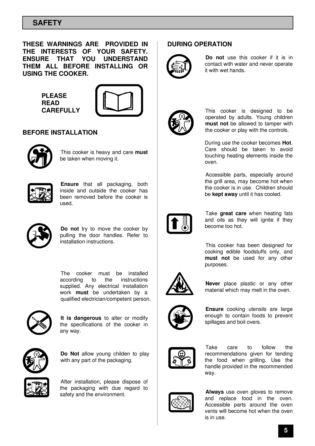 Zanussi ZDF867X manual Safety, During Operation 