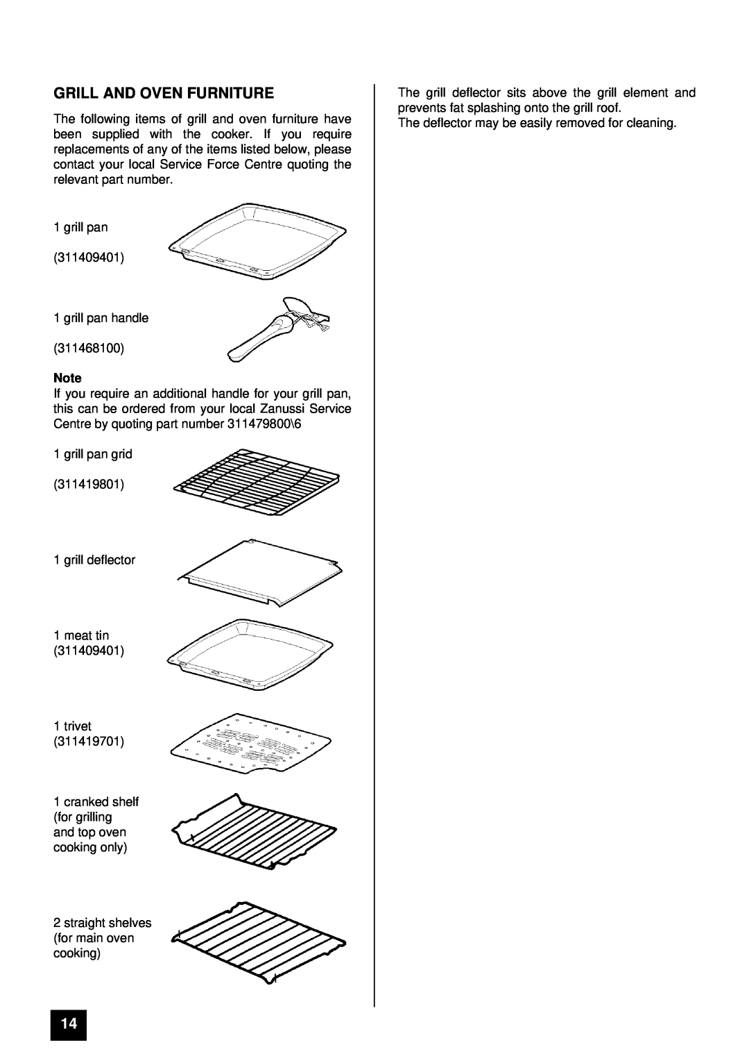 Zanussi ZDF867X manual Grill And Oven Furniture 