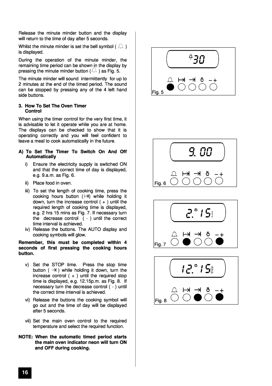 Zanussi ZDF867X manual How To Set The Oven Timer Control, A To Set The Timer To Switch On And Off Automatically 