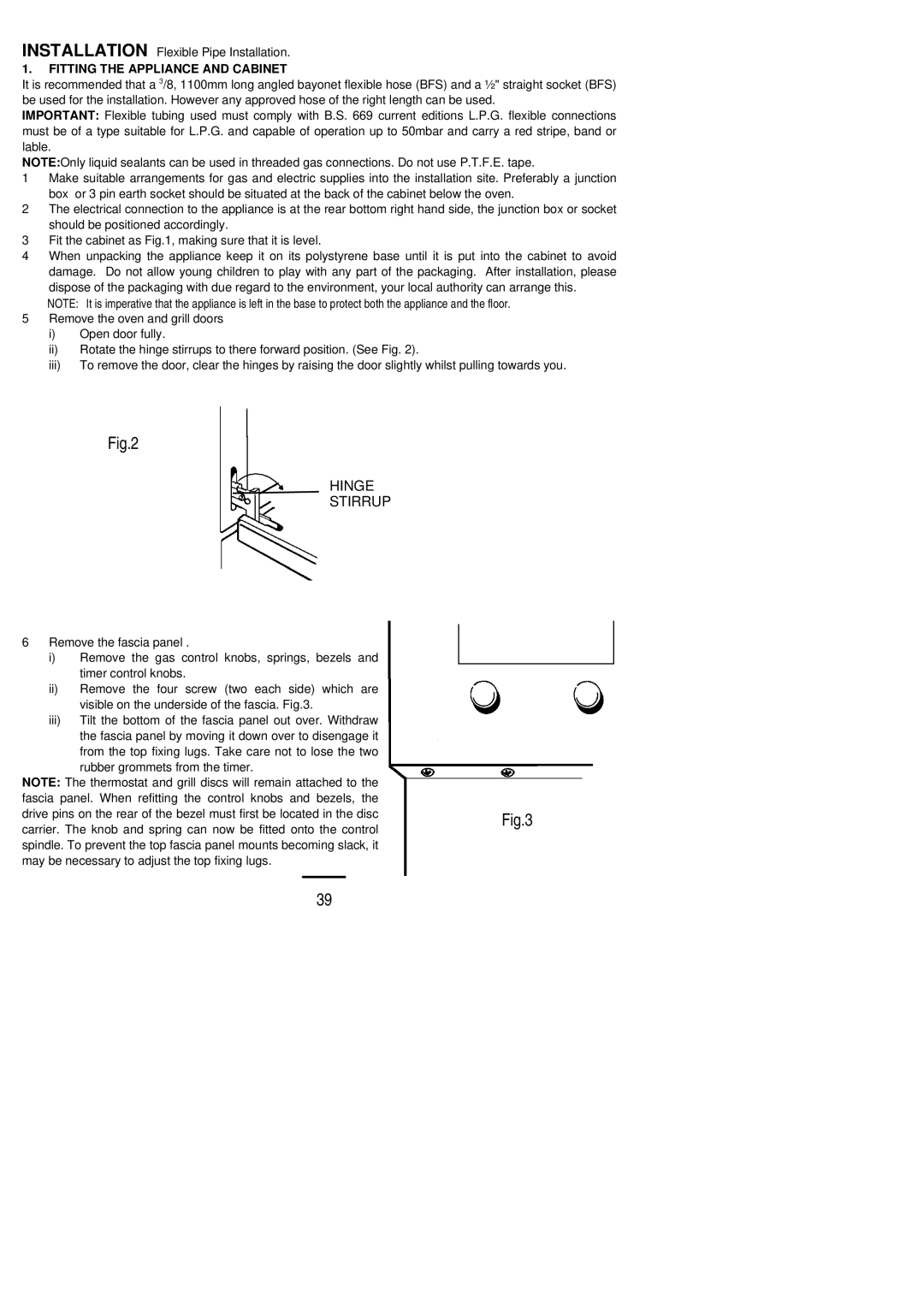 Zanussi ZDG 862 manual Hinge Stirrup, Fitting the Appliance and Cabinet 