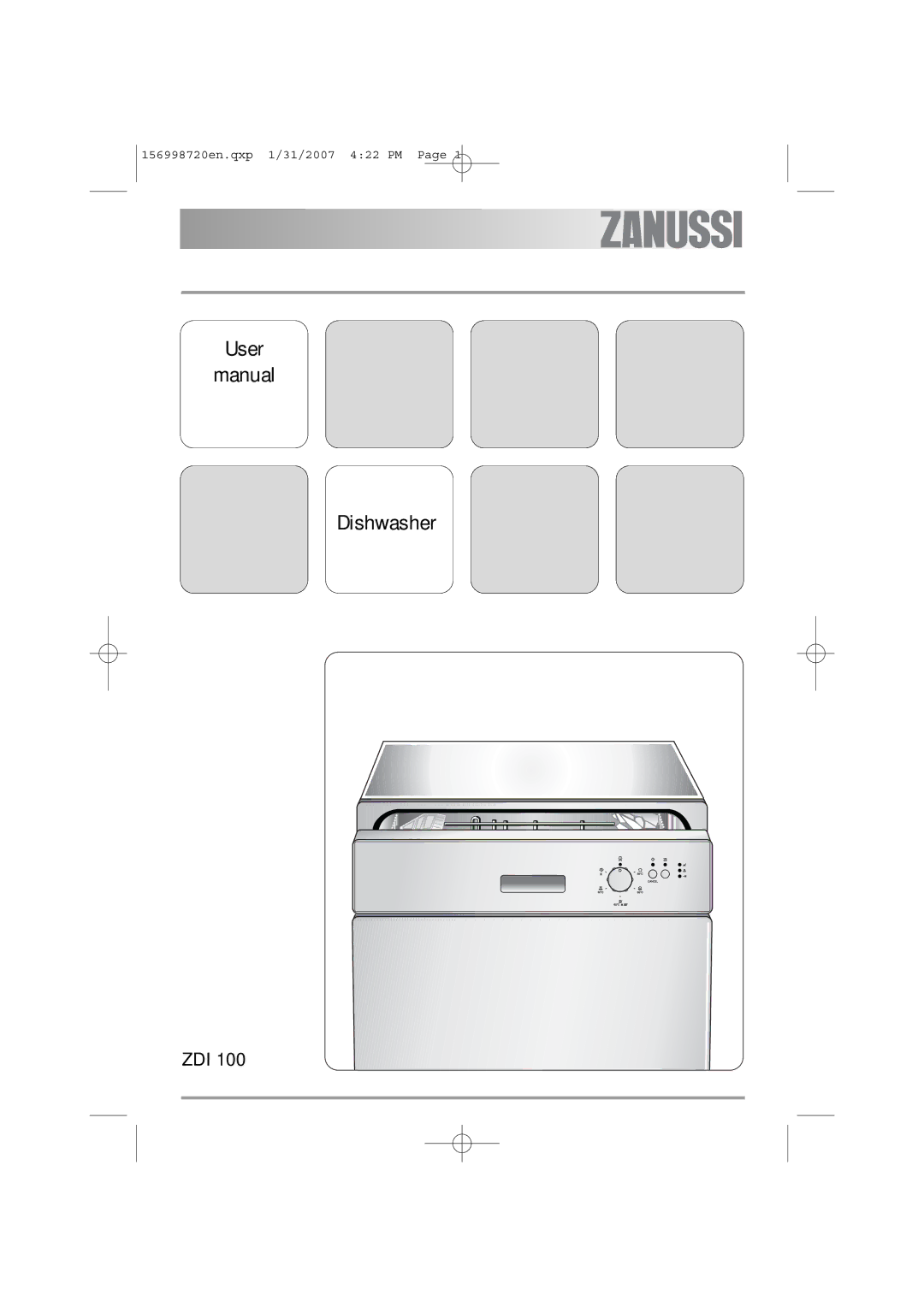 Zanussi ZDI 100 manual User Manual Dishwasher 