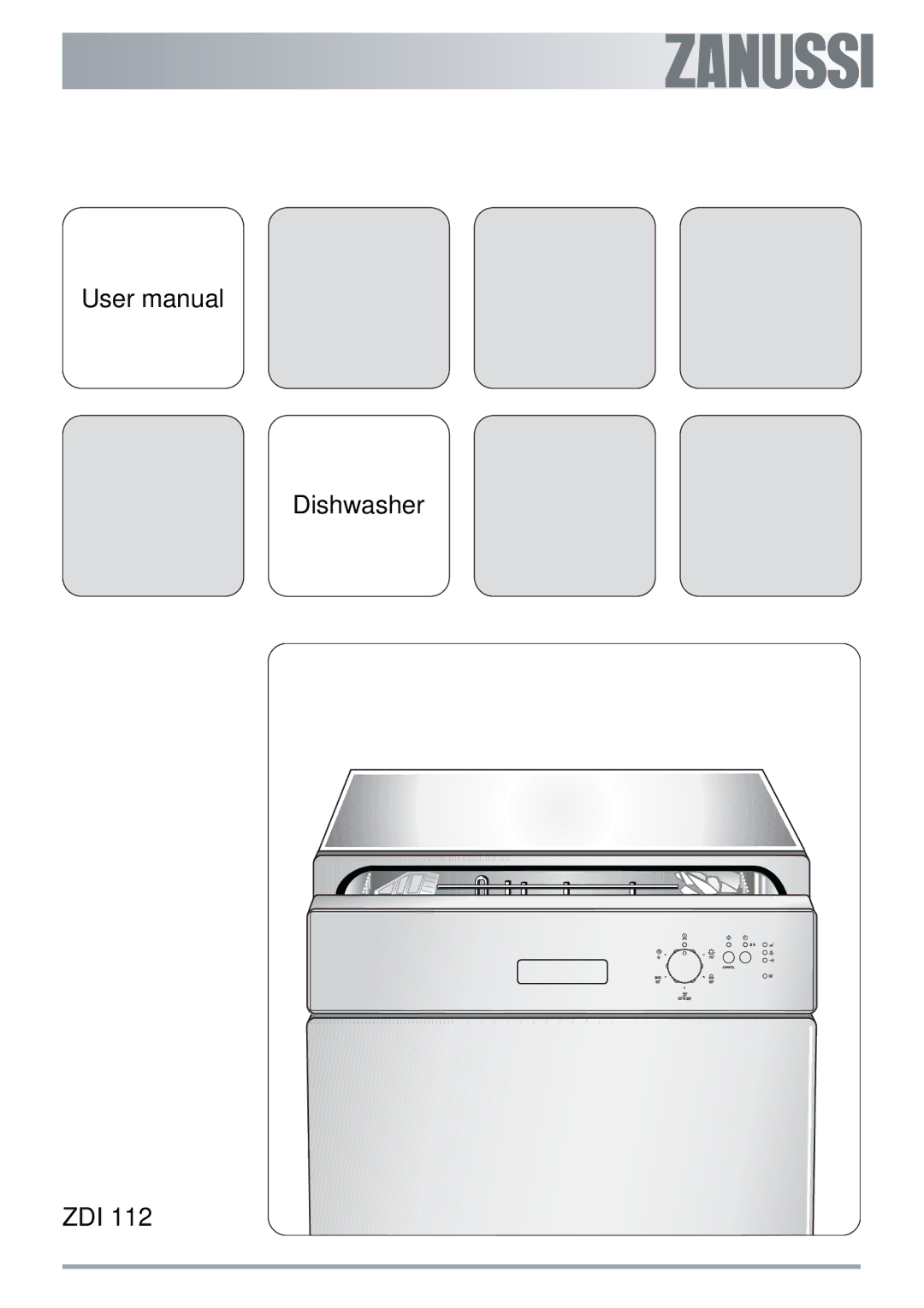 Zanussi ZDI 112 manual Dishwasher ZDI 