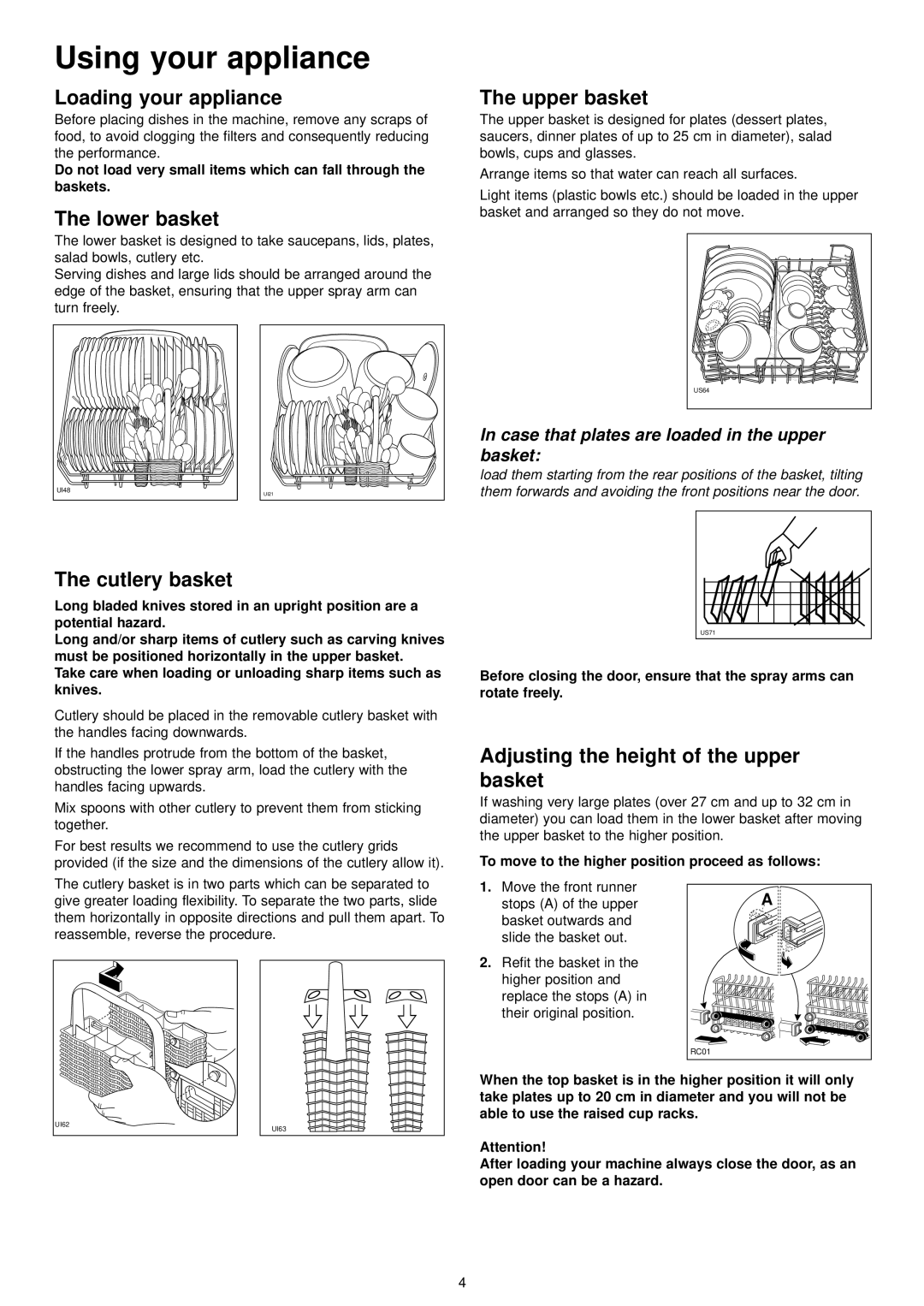 Zanussi ZDI 6041 manual Using your appliance 