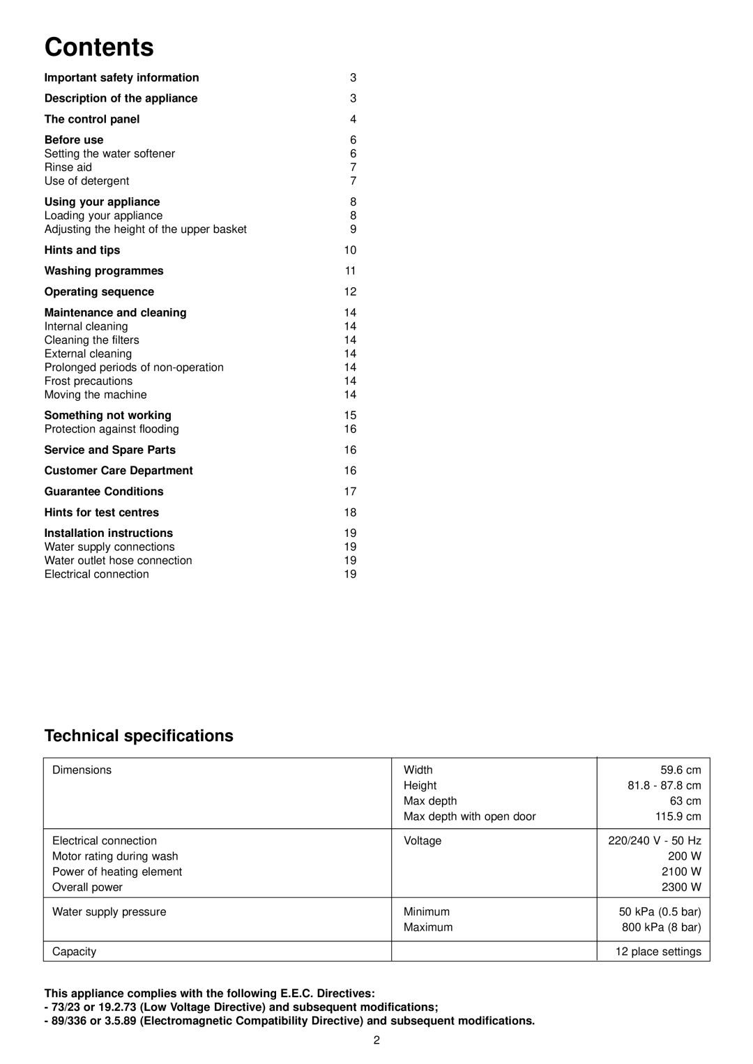 Zanussi ZDI 6895 QA, ZDI 6895 QX manual Contents 