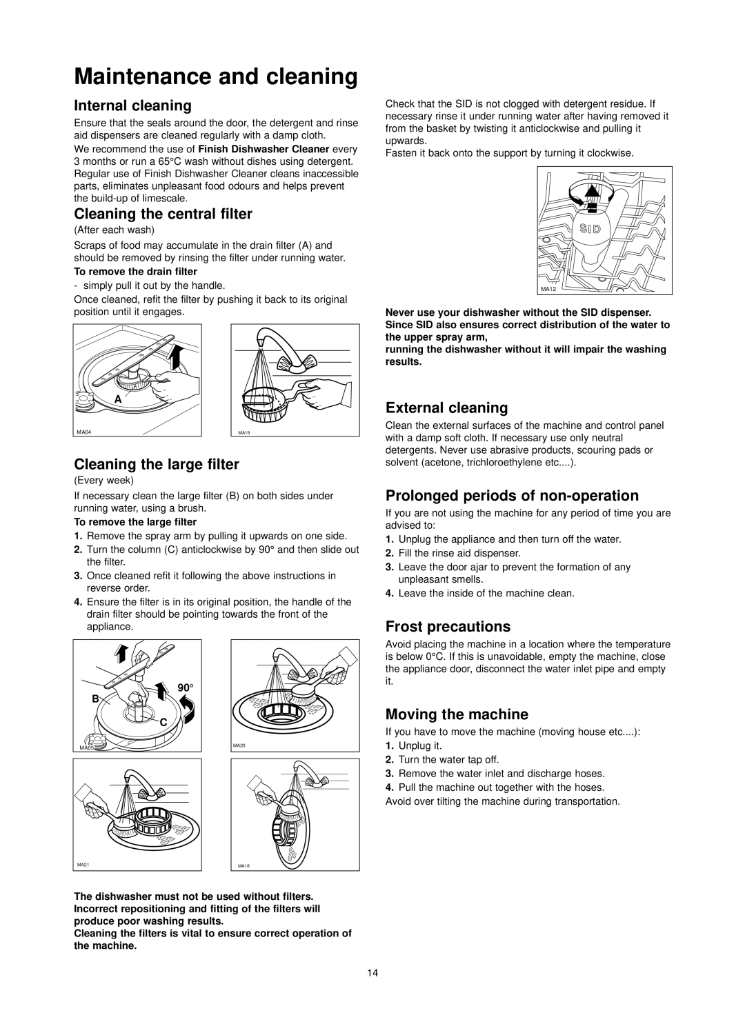 Zanussi ZDI 6895 SX manual Maintenance and cleaning 