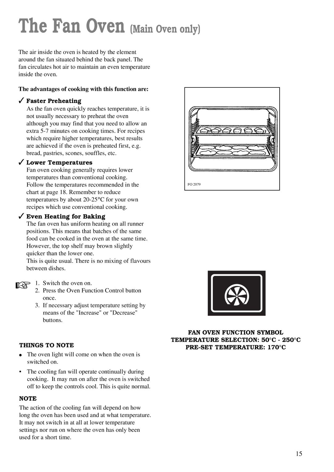 Zanussi ZDM 891 manual Lower Temperatures, Even Heating for Baking, Things to Note 