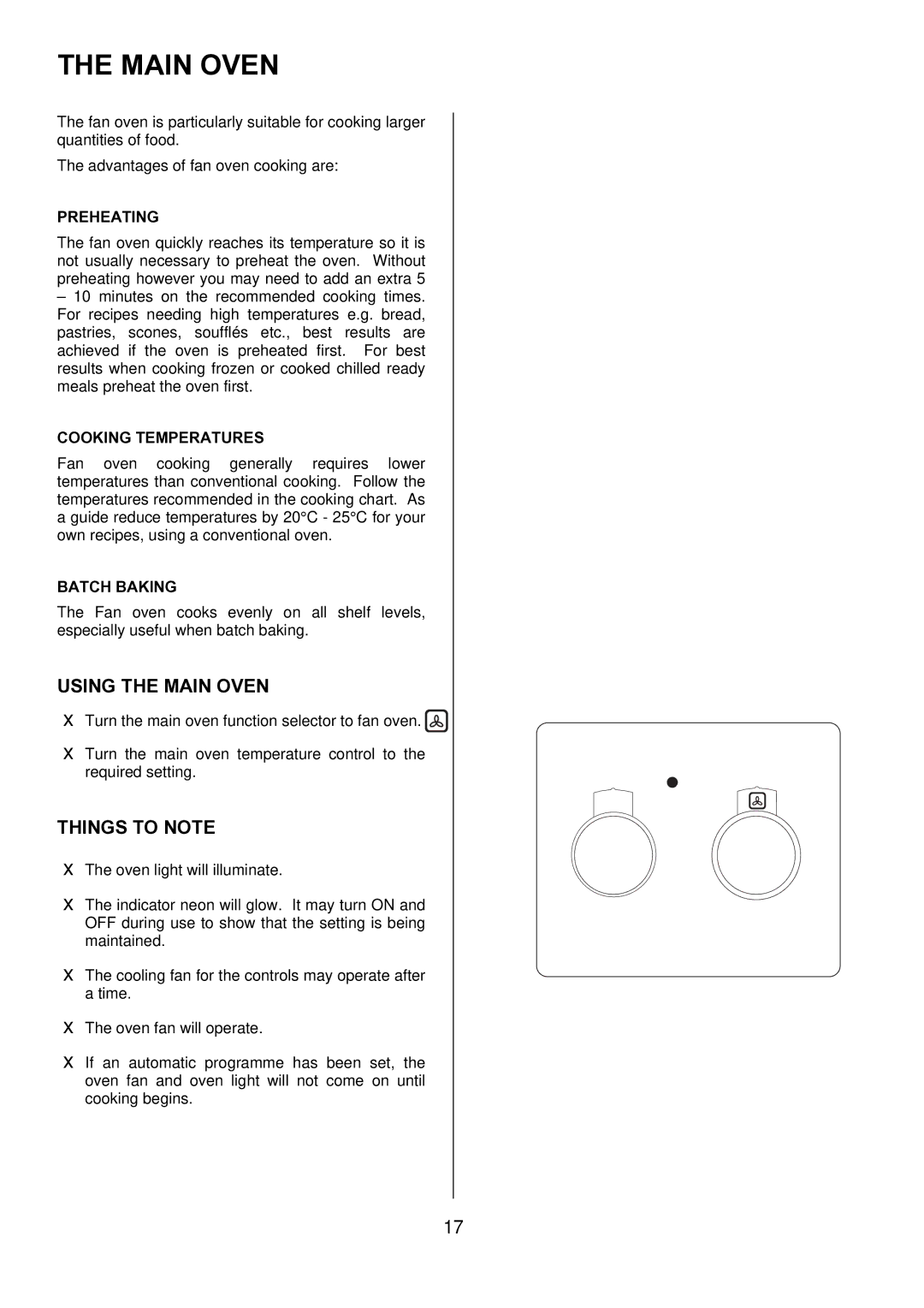 Zanussi ZDQ 595 manual Using the Main Oven 