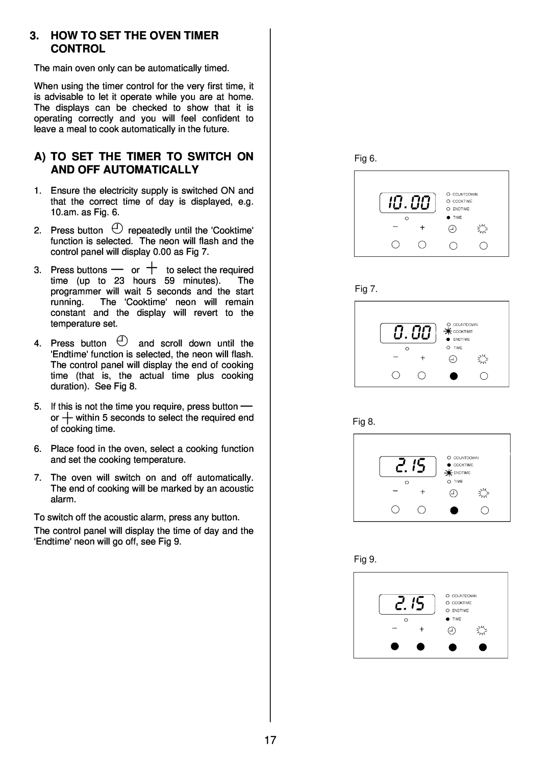 Zanussi ZDQ 895 manual How To Set The Oven Timer Control, A To Set The Timer To Switch On And Off Automatically 