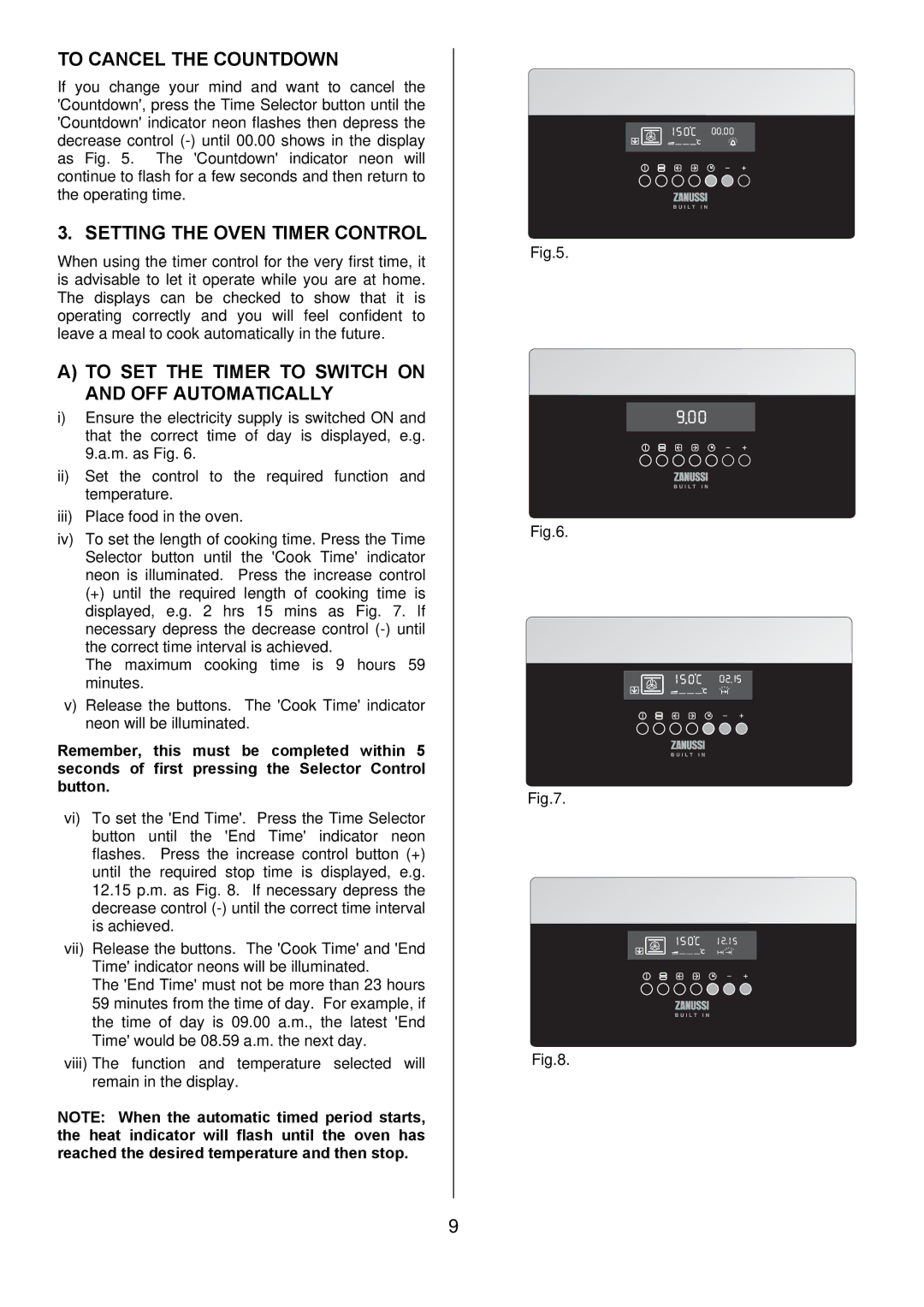 Zanussi ZDQ 995 manual To Cancel the Countdown, Setting the Oven Timer Control 