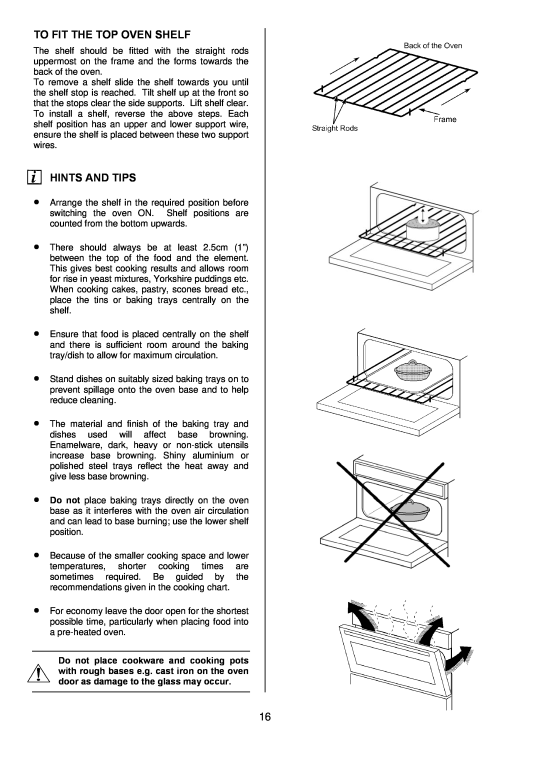 Zanussi ZDQ 995 manual To Fit The Top Oven Shelf, Hints And Tips 