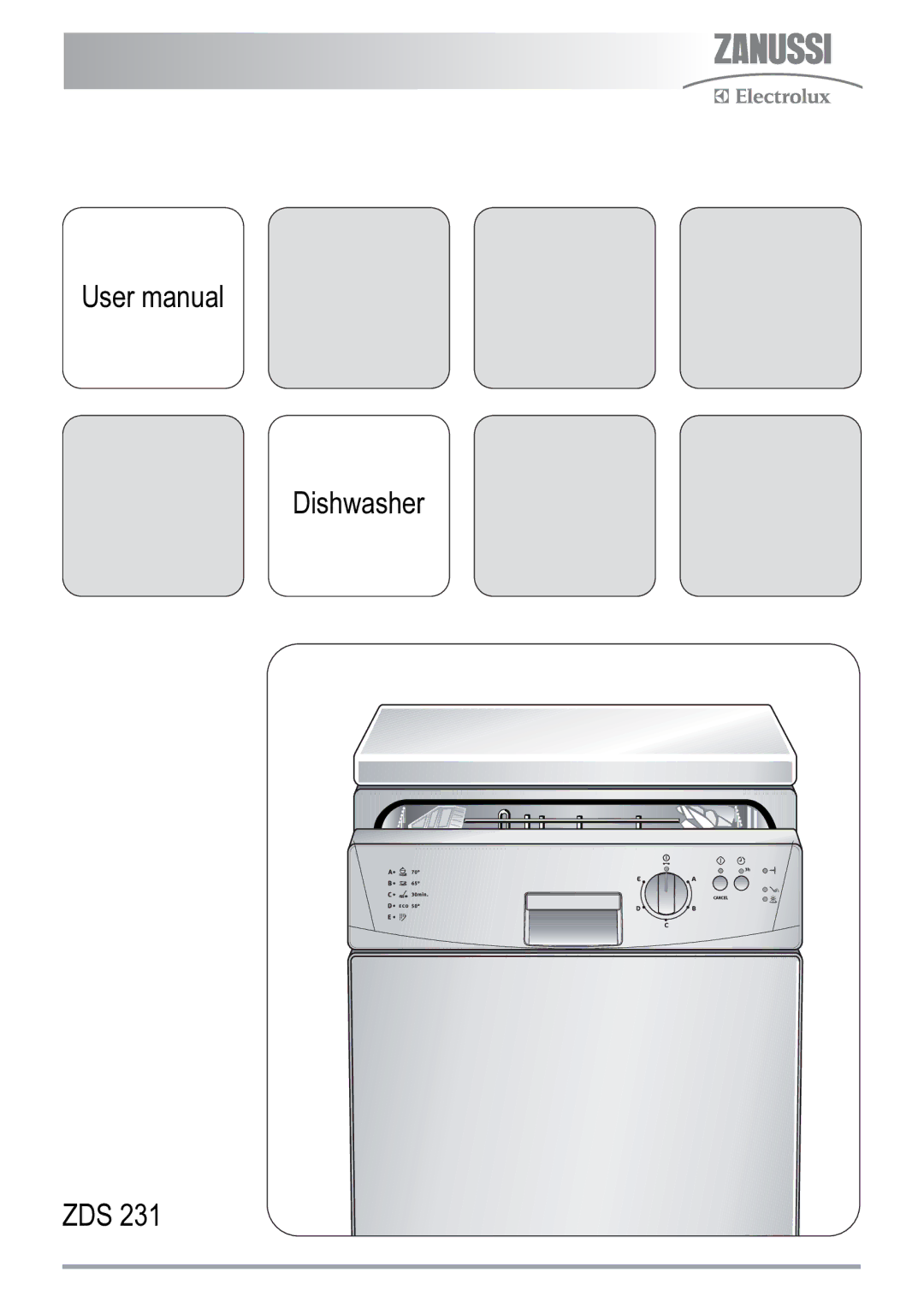 Zanussi ZDS 231 user manual Dishwasher ZDS 