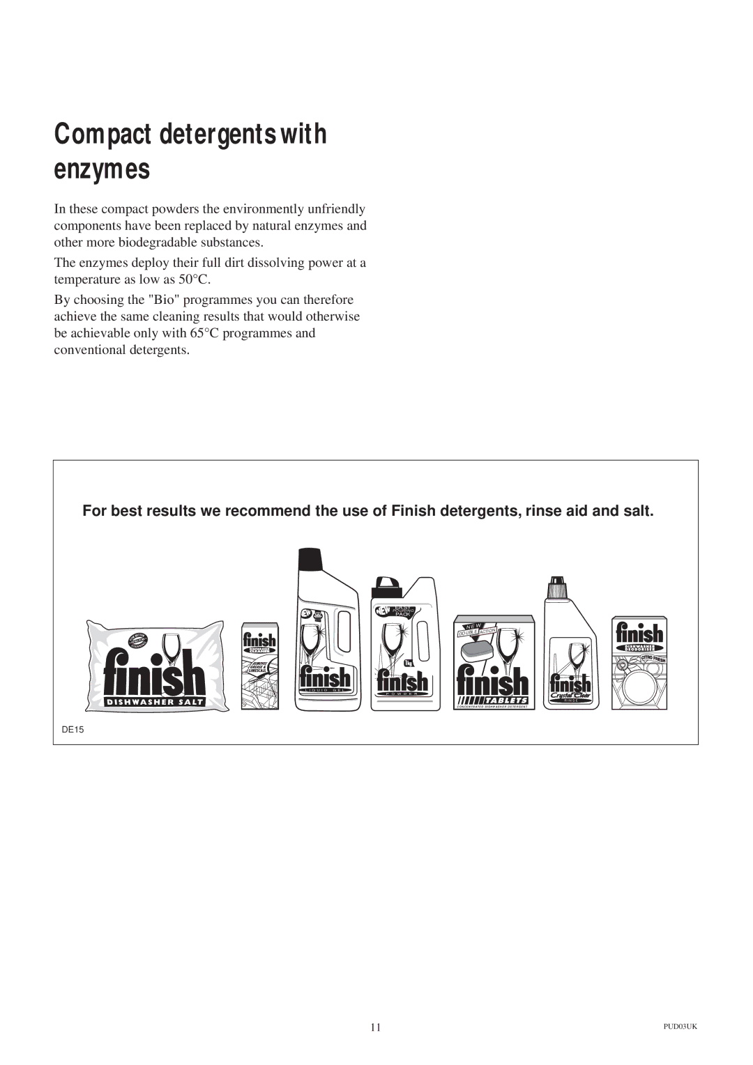 Zanussi ZDS 689 EX manual Compact detergents with enzymes 