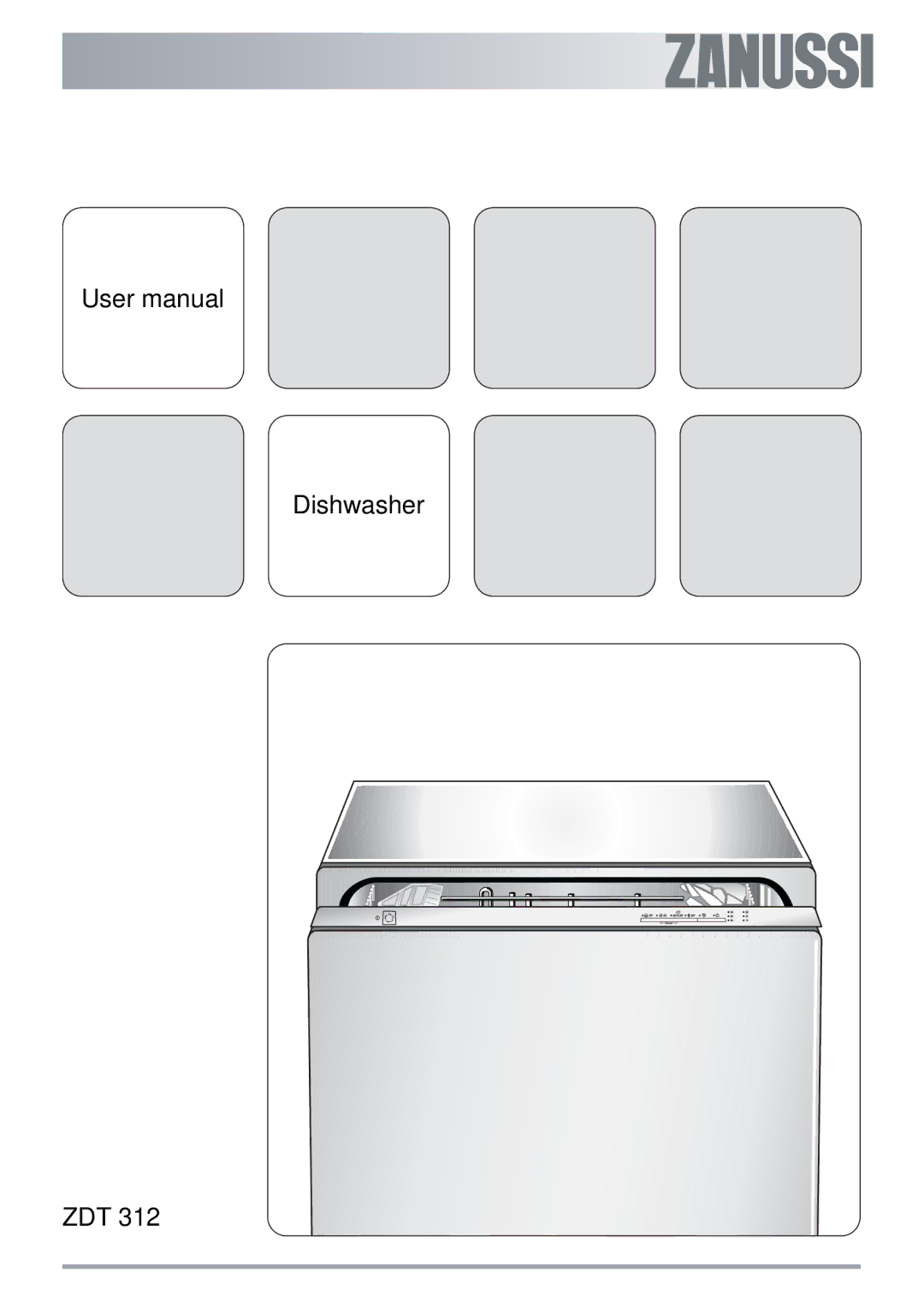 Zanussi ZDT 312 manual Dishwasher ZDT 