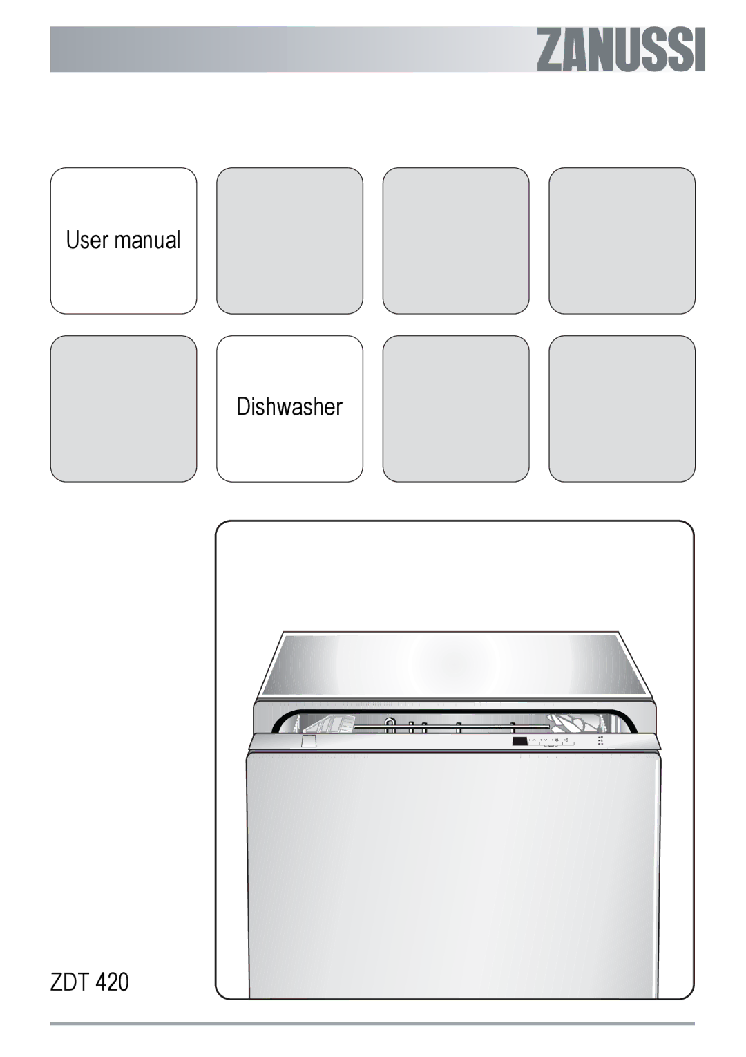 Zanussi ZDT 420 user manual Dishwasher ZDT 