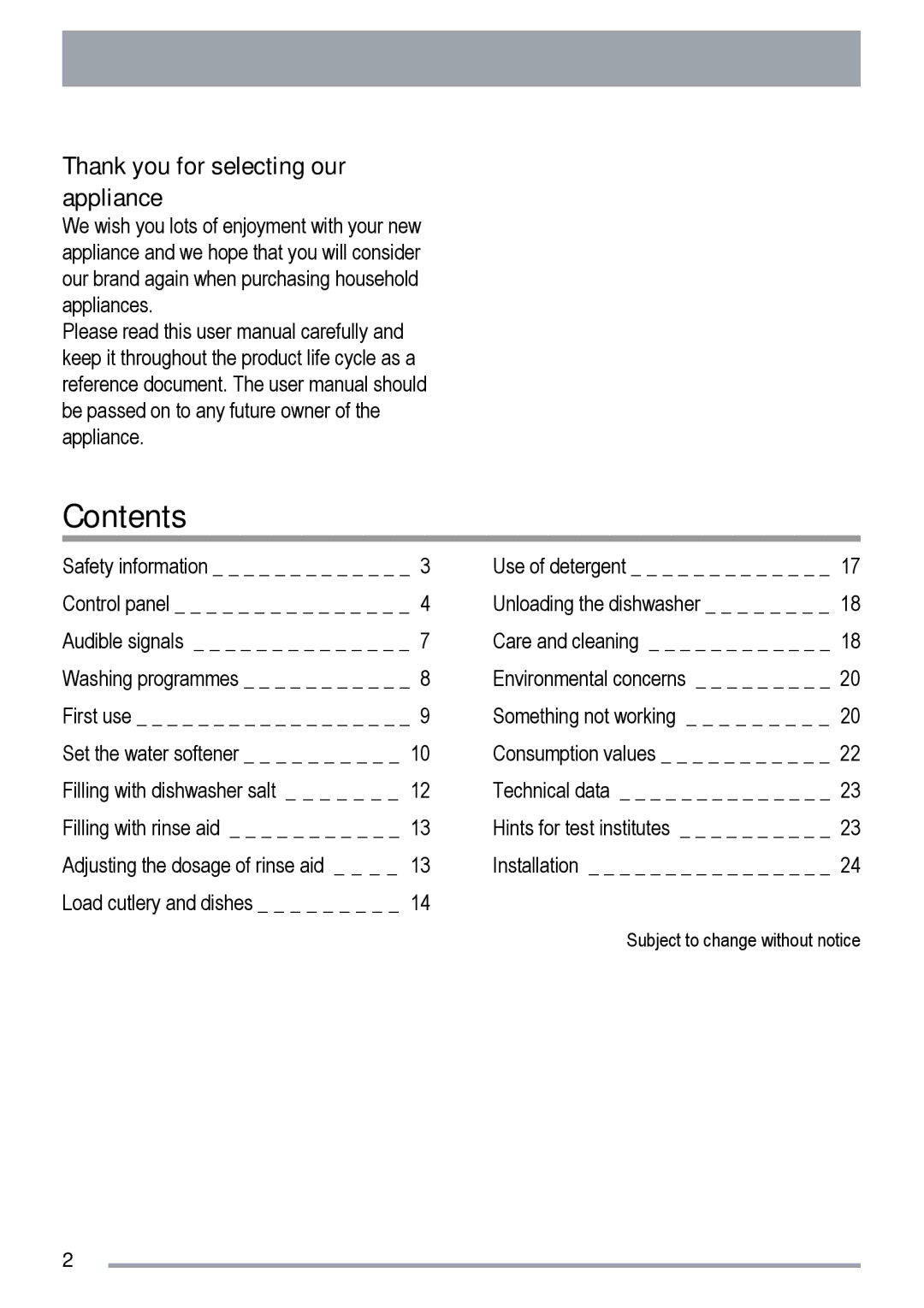 Zanussi ZDT 420 user manual Contents 