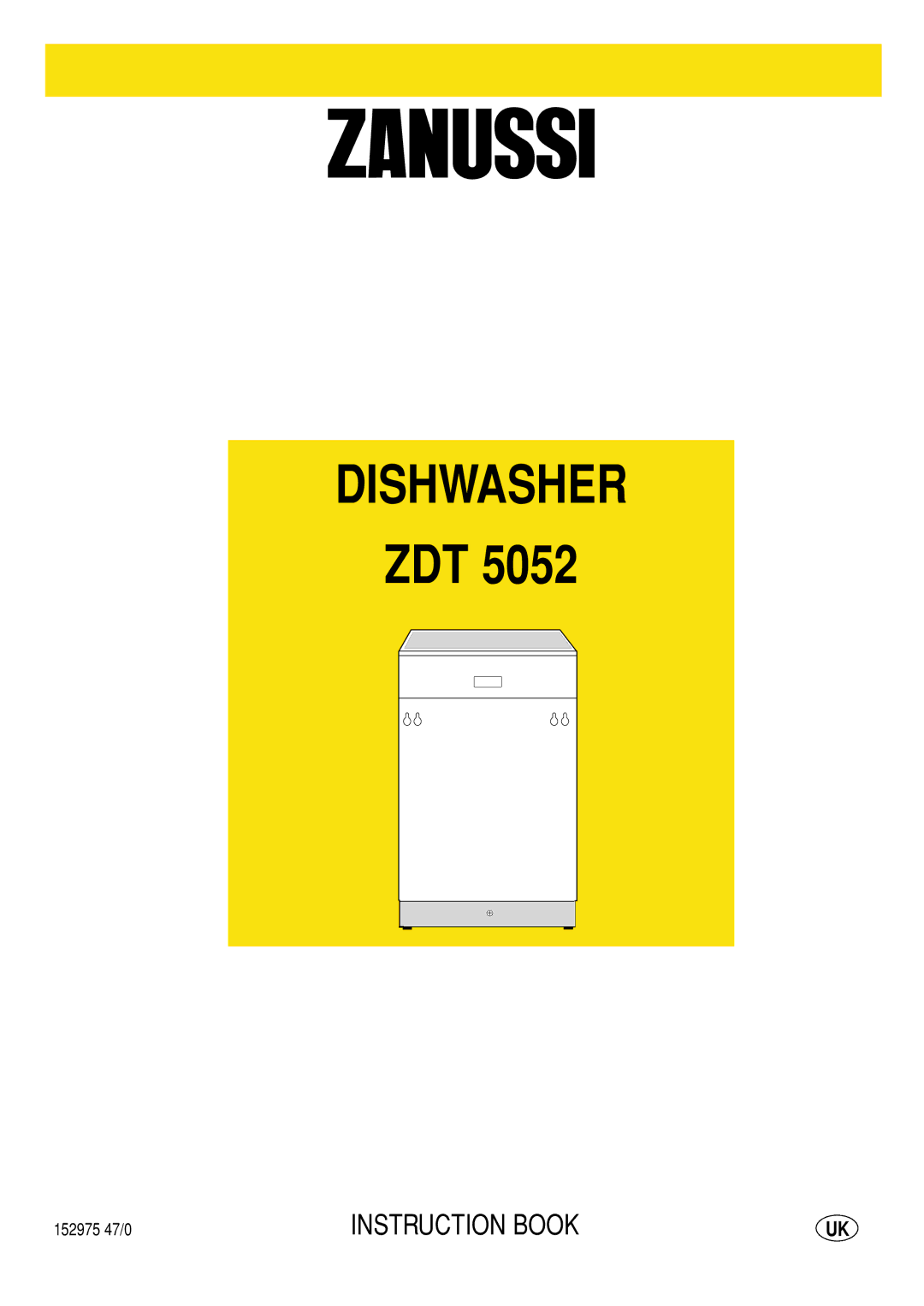 Zanussi ZDT 5052 manual Dishwasher 