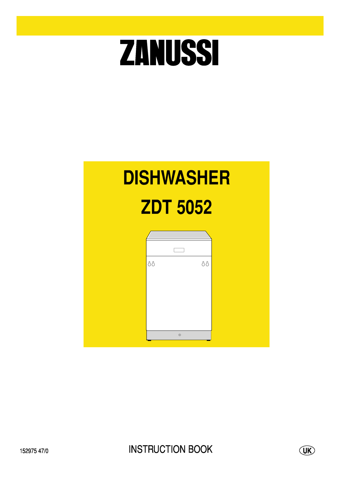 Zanussi ZDT 5052 manual Dishwasher, Instruction Book 