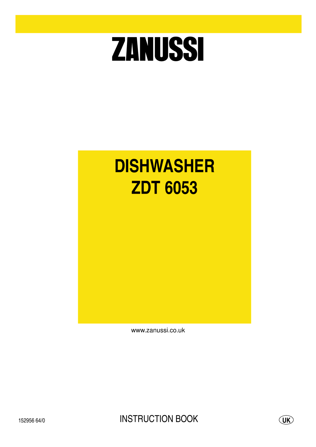 Zanussi ZDT 6053 manual Dishwasher 