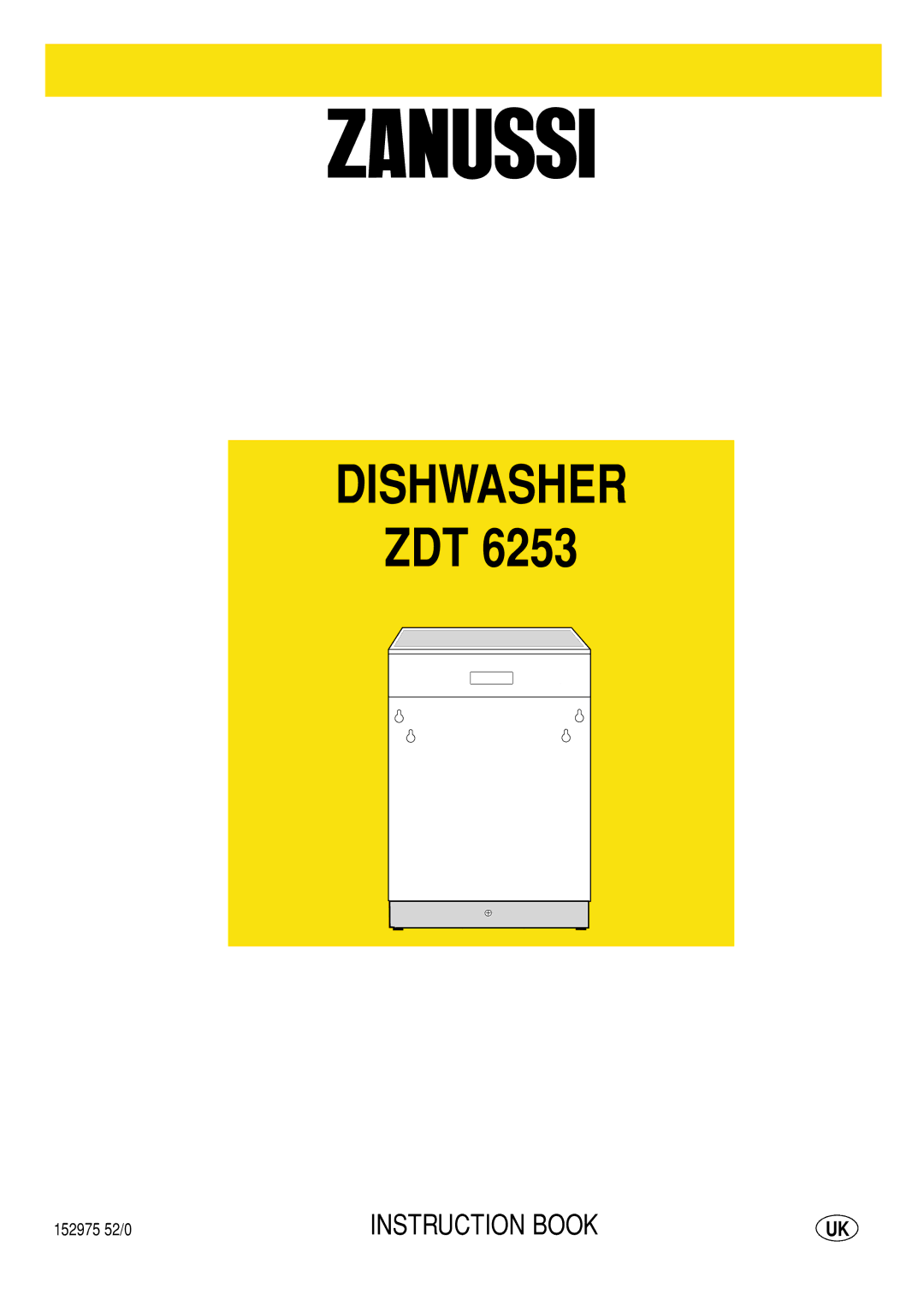 Zanussi ZDT 6253 manual Dishwasher 