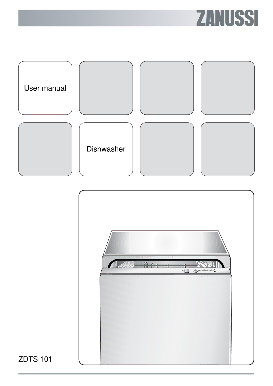 Zanussi ZDTS 101 user manual Dishwasher Zdts 