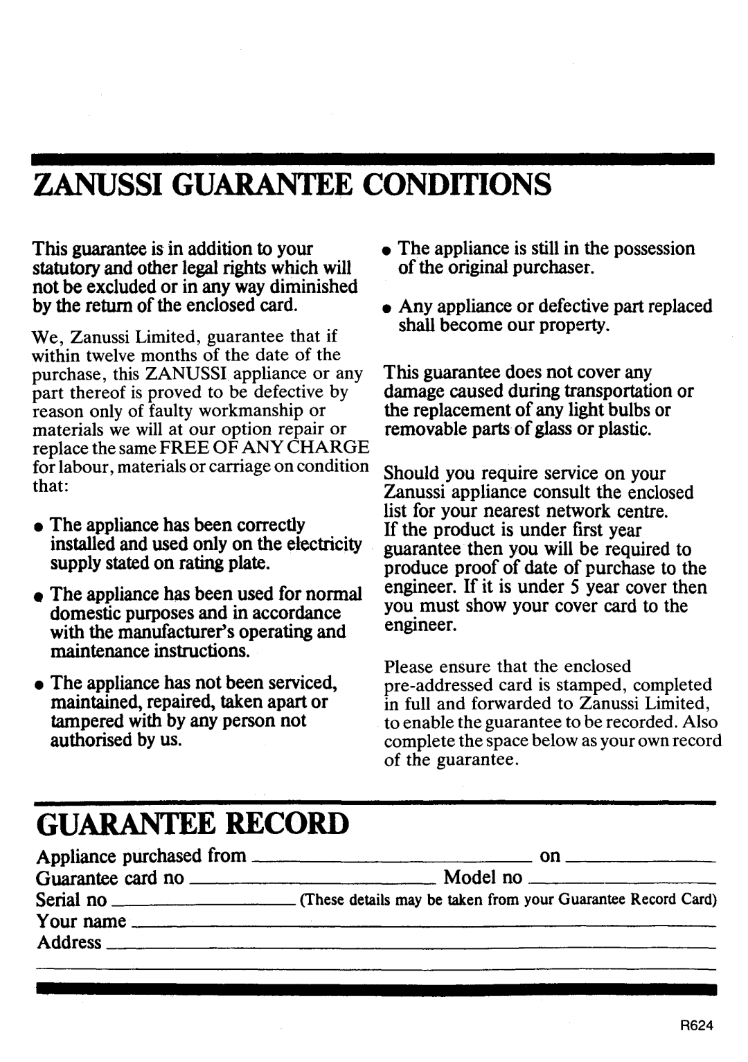 Zanussi ZE942 manual 