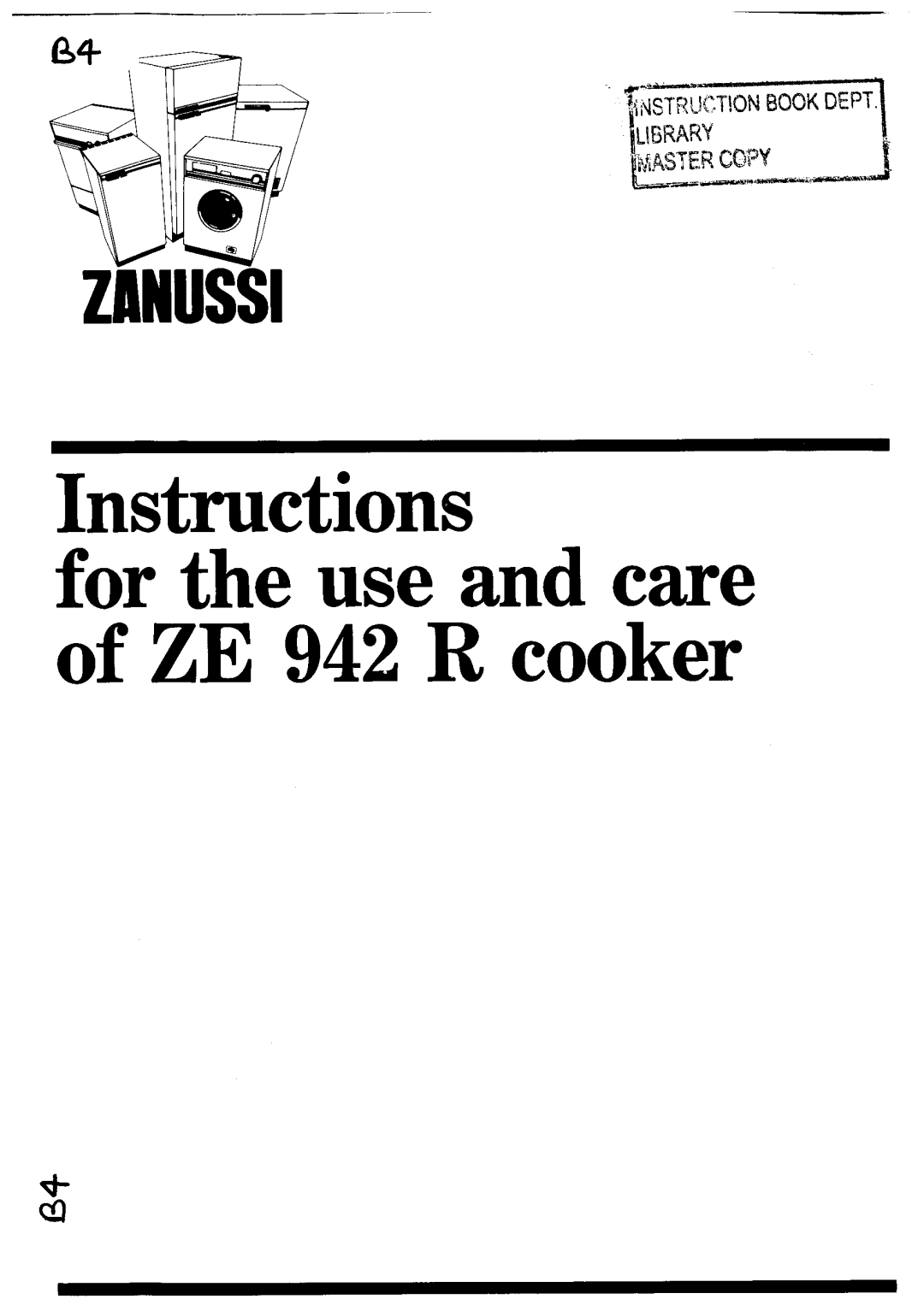 Zanussi ZE942R manual 