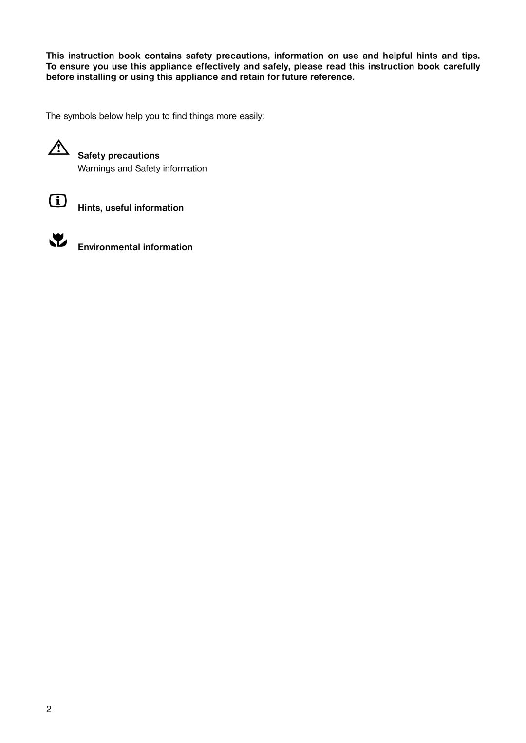 Zanussi ZECR 161 W manual Symbols below help you to find things more easily 