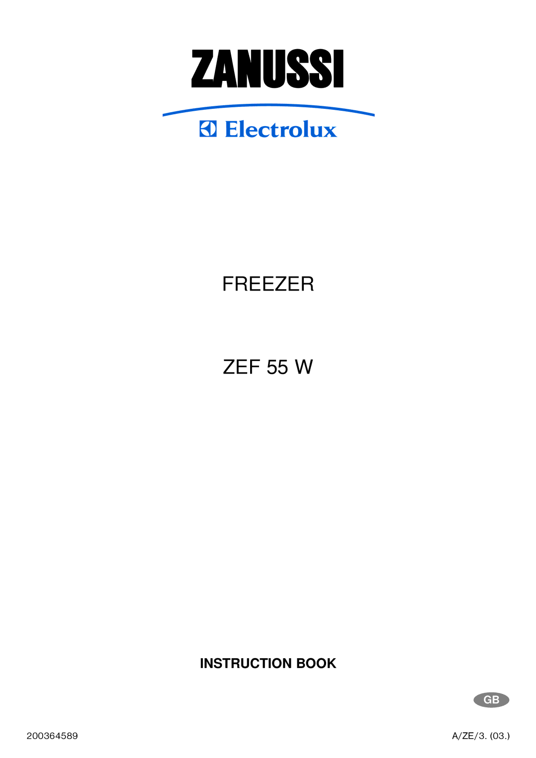 Zanussi ZEF 55 W manual Zanussi 