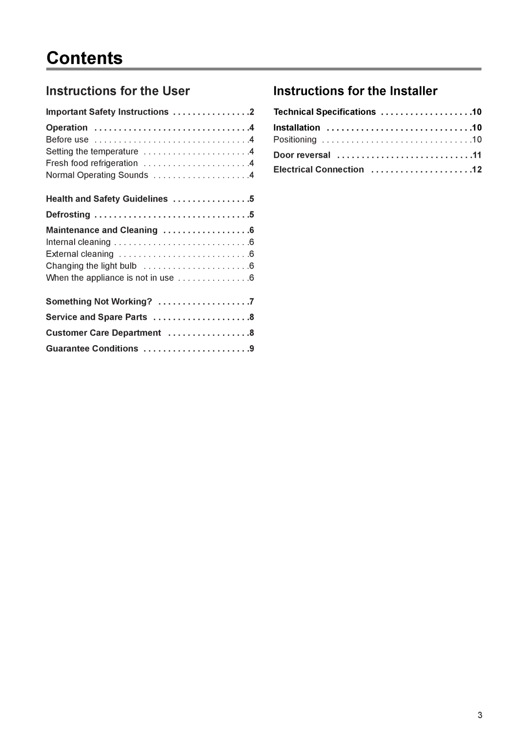 Zanussi ZEL 140 W manual Contents 