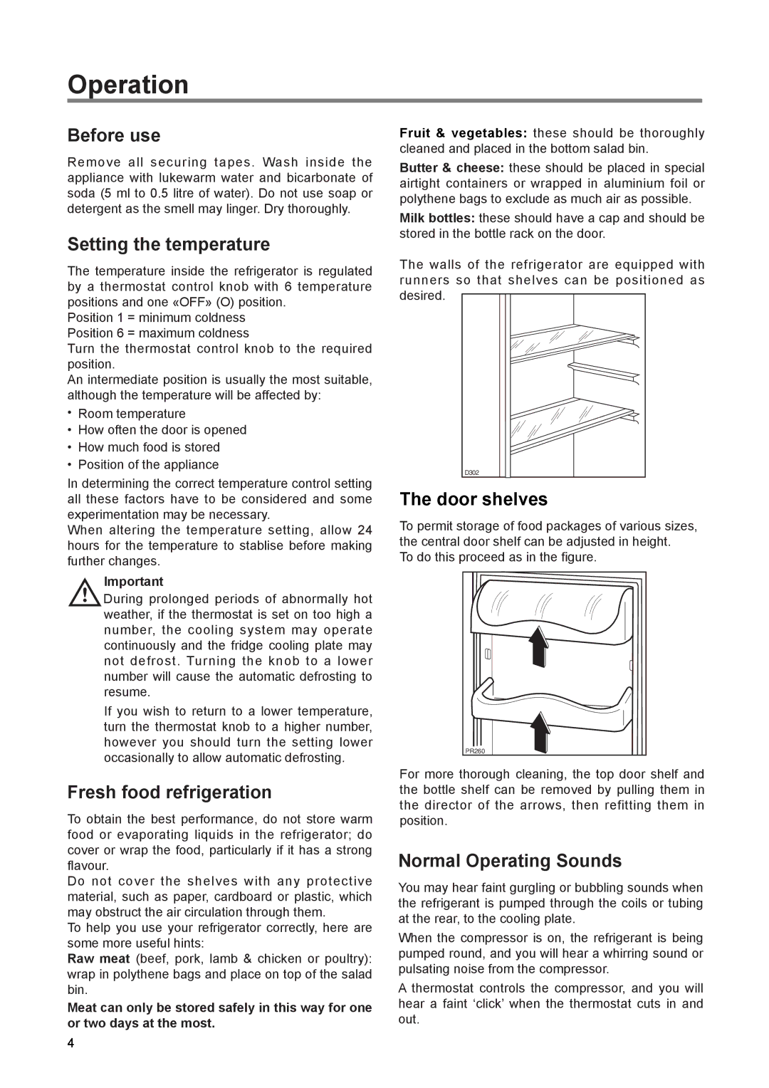 Zanussi ZEL 160 W manual Operation 