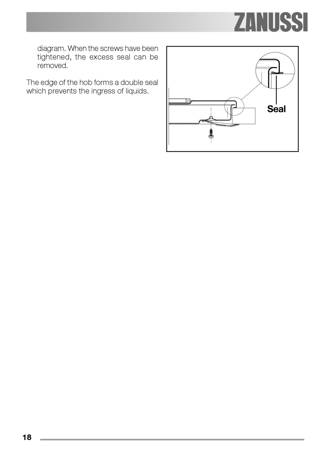 Zanussi ZEL 640 manual Seal 