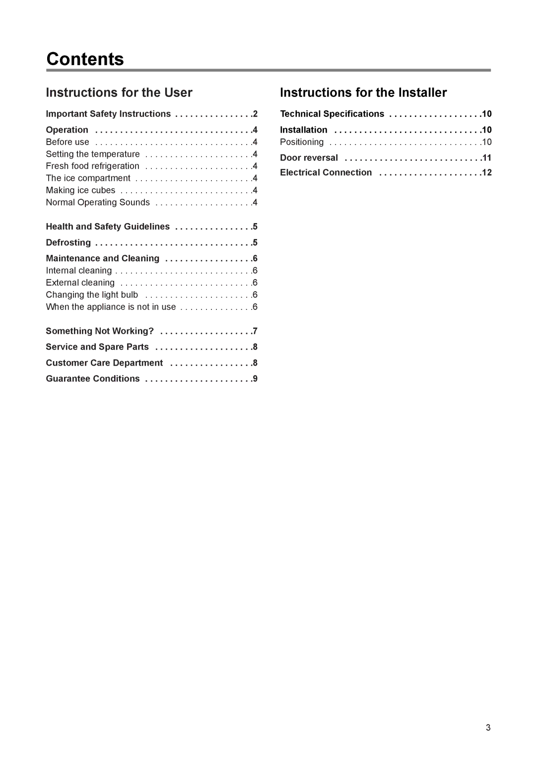 Zanussi ZER 140 W manual Contents 