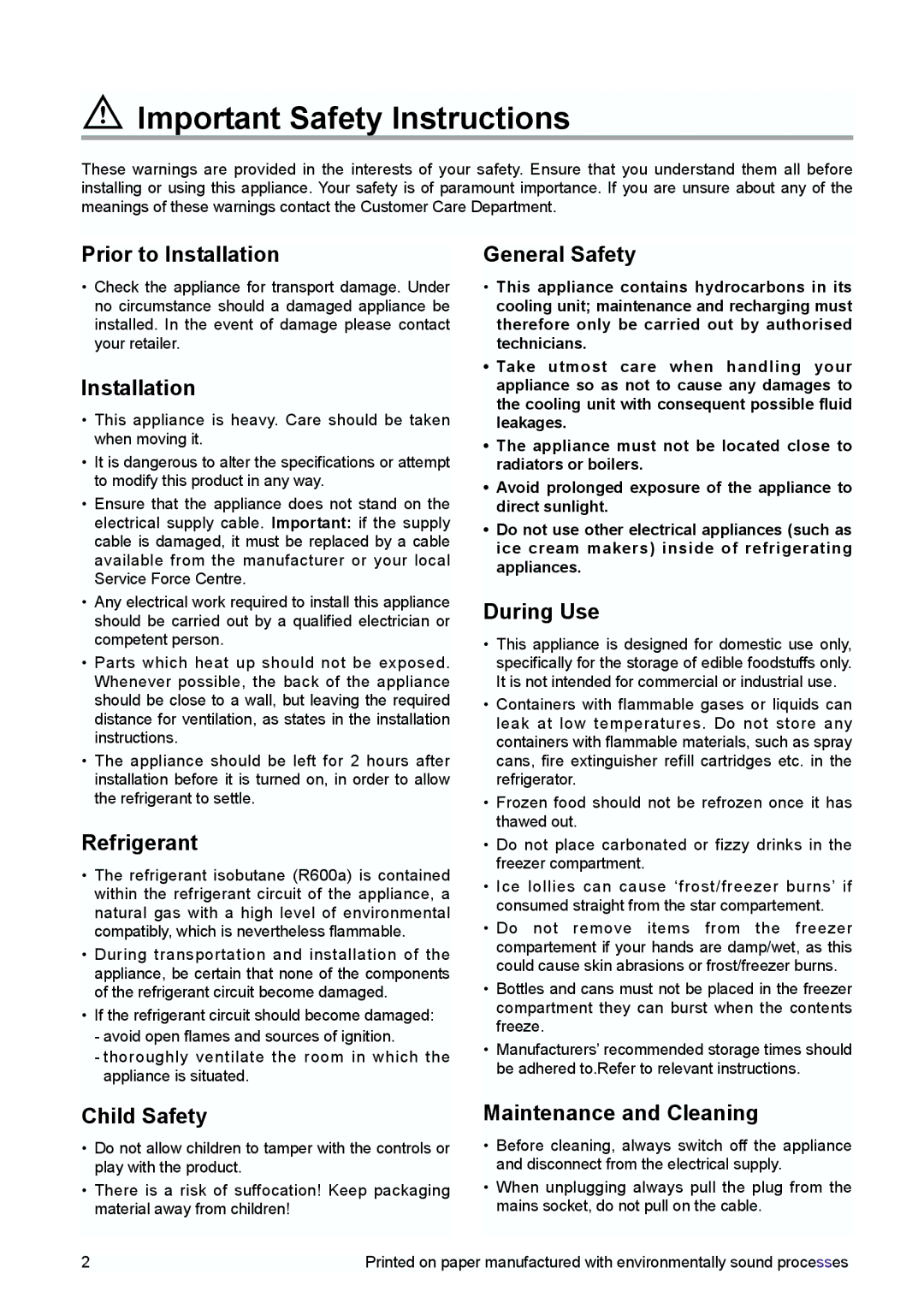 Zanussi ZERT 2170 X manual Important Safety Instructions 