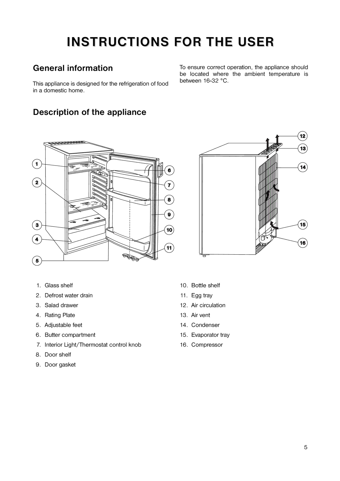 Zanussi ZERT 6646 manual General information, Description of the appliance 