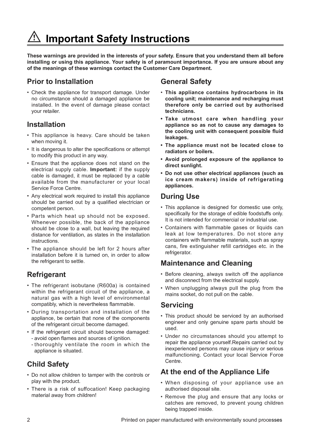 Zanussi ZERT 6674 S manual Important Safety Instructions 