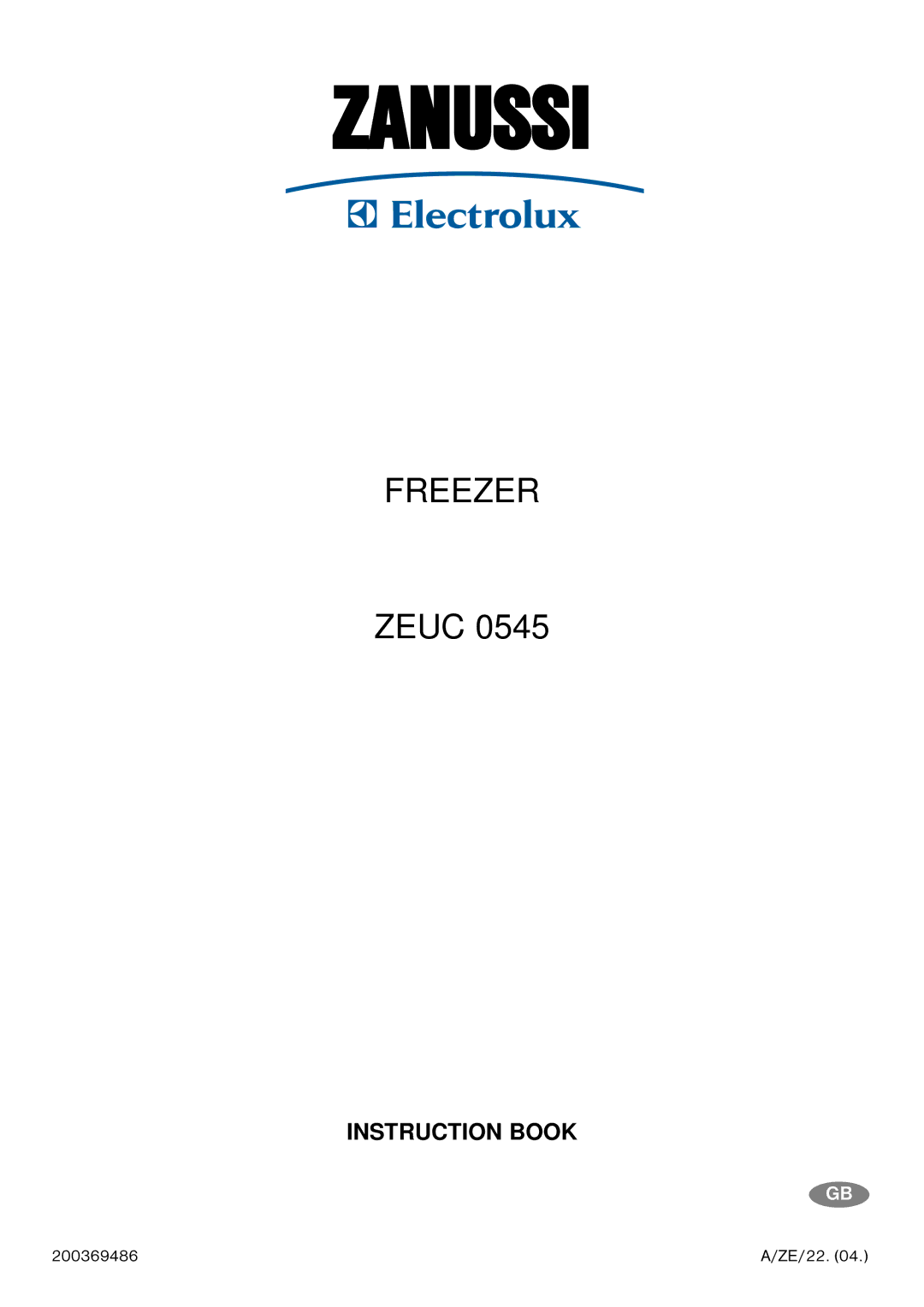 Zanussi ZEUC 0545 manual Zanussi 