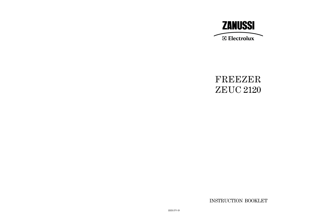 Zanussi ZEUC 2120 manual Freezer Zeuc 