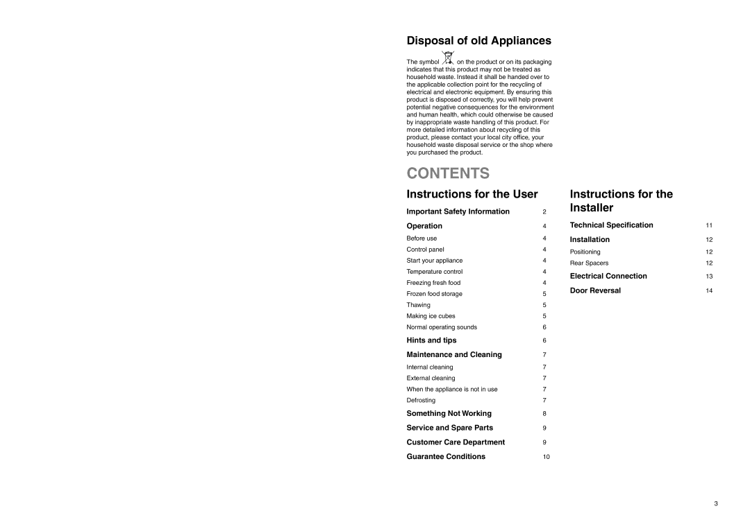 Zanussi ZEUC 2120 manual Contents 